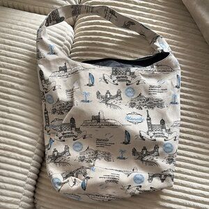 Beige Tote Bag with Marseille Print
